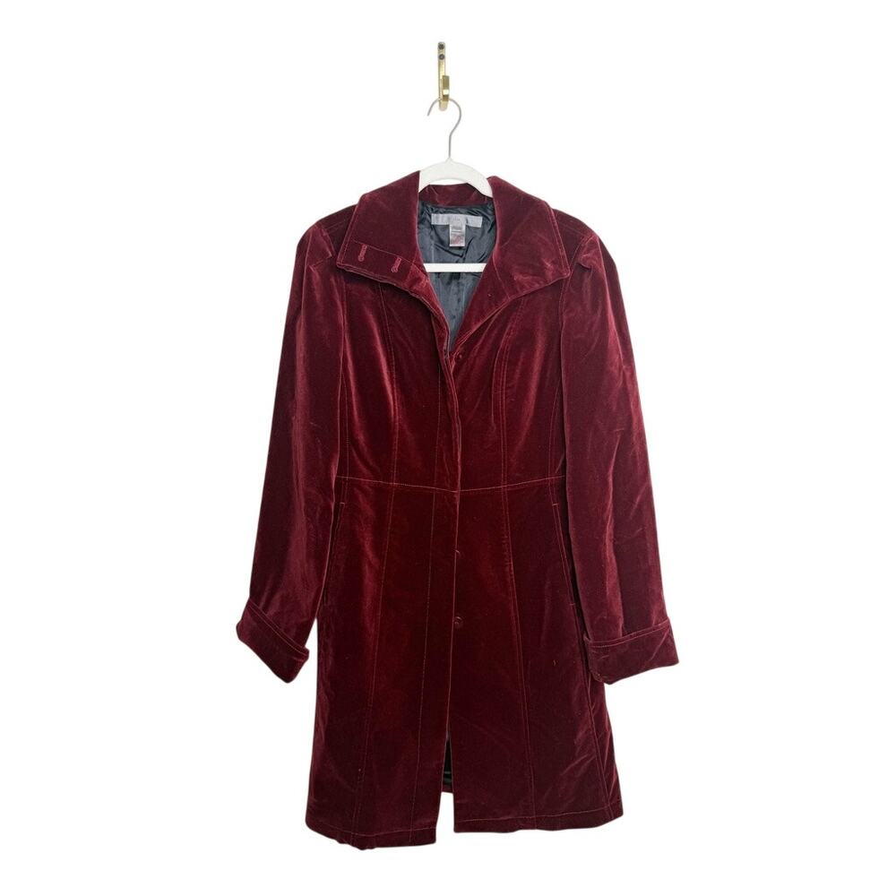 5/48 Vintage red Velvet Button Down Jacket Coat US 6